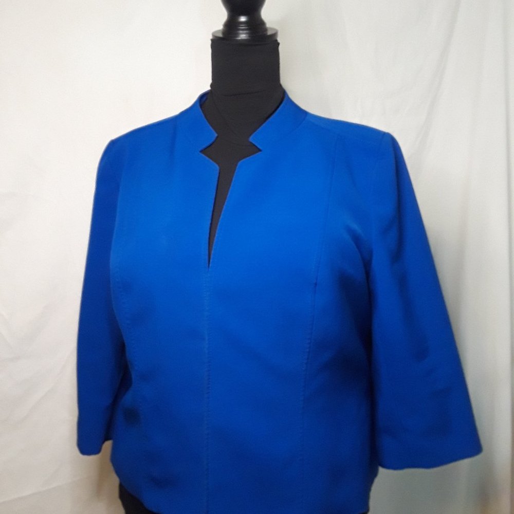 Jones Studio Royal Blue Blazer 3/4 Sleeve 16W